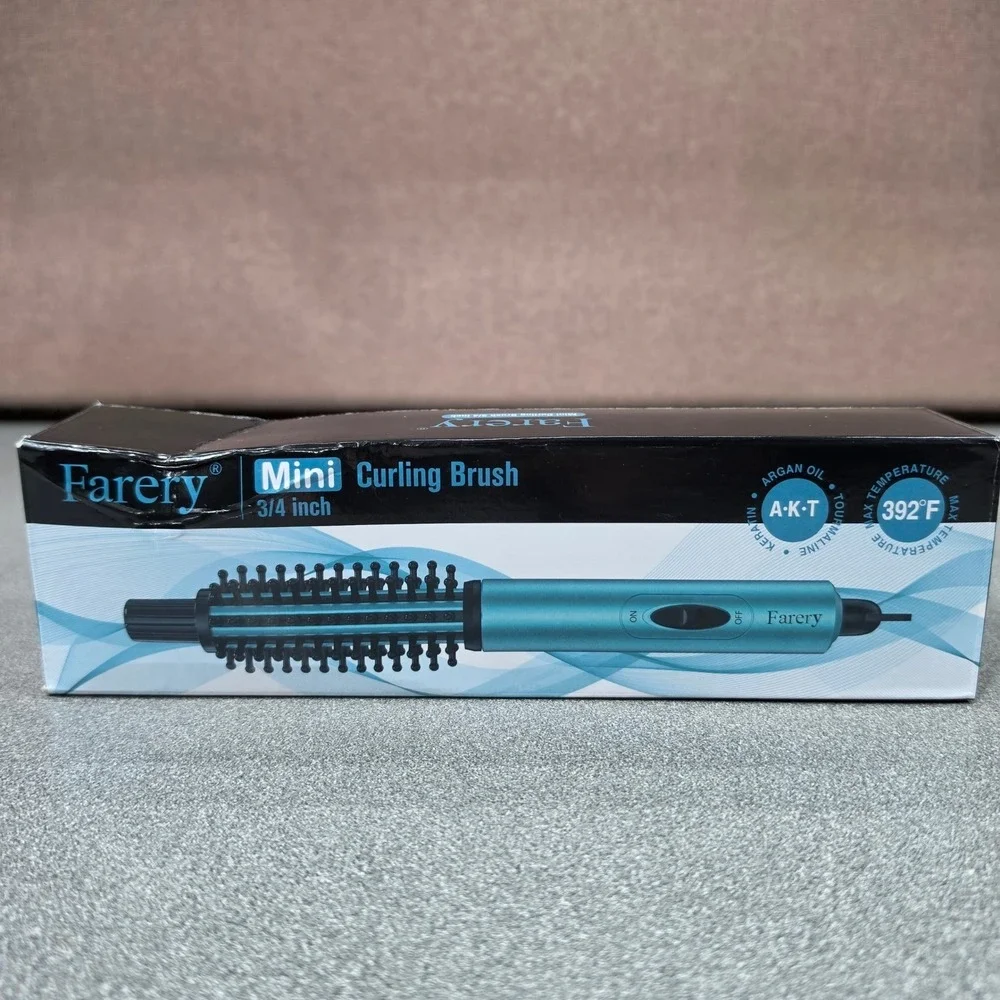 Farery Mini Curling Brush Women 3/4 Inch New Travel Thermal Iron FA019B